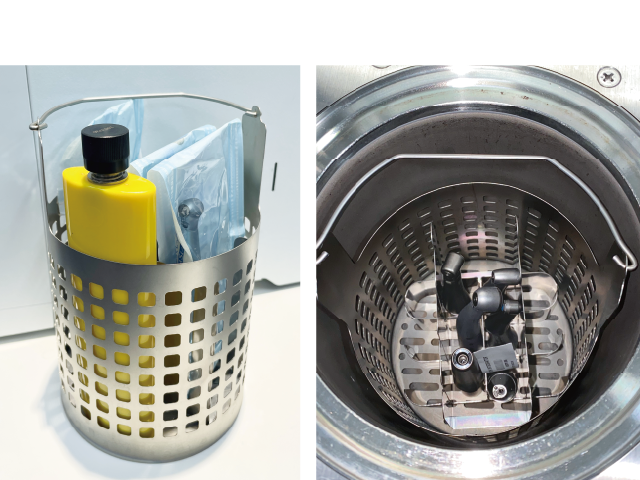 図9: 滅菌バッグで包装したものは6本まで、非包装であれば12本まで、約30分で滅菌でき、連続運転も可能②